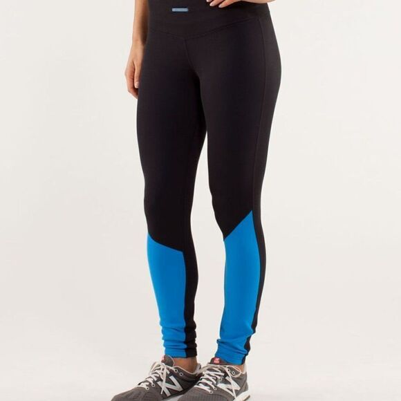 Lululemon Run: Runder Under Pant Beaming Blue / Black - Picture 1 of 12